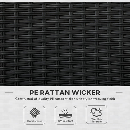 Outsunny Set of Four Armless Rattan Garden Chairs - Black