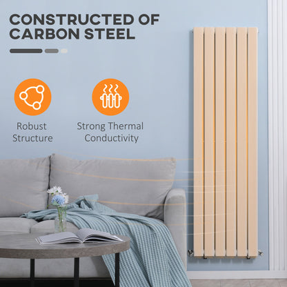 HOMCOM 460 x 1600 mm Double Panel Vertical Designer Radiator, Water-filled Heater for Home, Space Heater, Quick Warm up, Living room, Study, Apartments, White