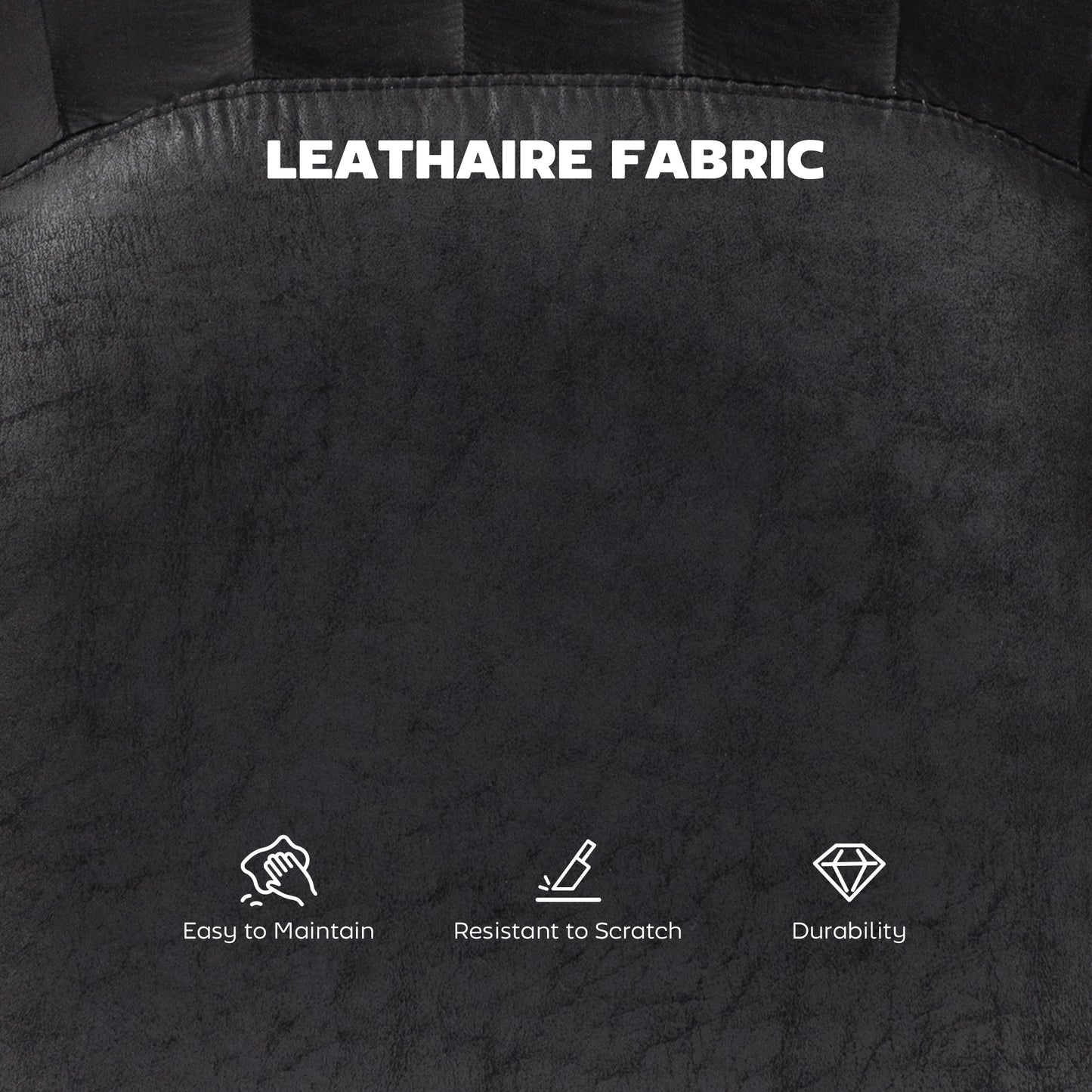 HOMCOM Set of 2 Leathaire Tub Bar Stools - Black