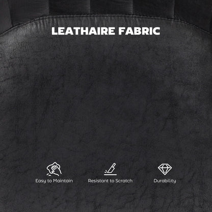 HOMCOM Set of 2 Leathaire Tub Bar Stools - Black