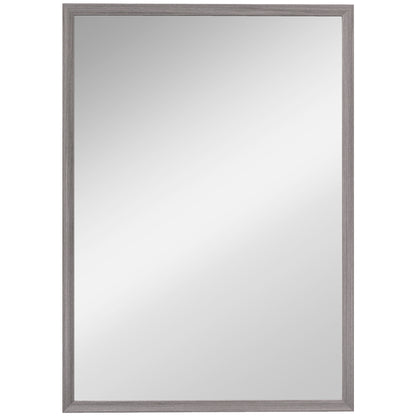 HOMCOM Wall Bathroom Mirror, 50 x 70 cm Wall-Mounted Mirror for Living Room, Bedroom, Hallway, Grey