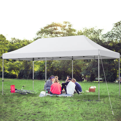 6 x 3m Pop Up Gazebo with 3 Height Positions and Wheeled Storage Bag-White