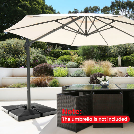 Fillable Round Umbrella Base Stand Heavy-Duty Patio Umbrella Holder