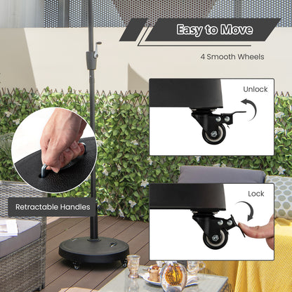 23kg Outdoor Umbrella Base with Wheels and Handles