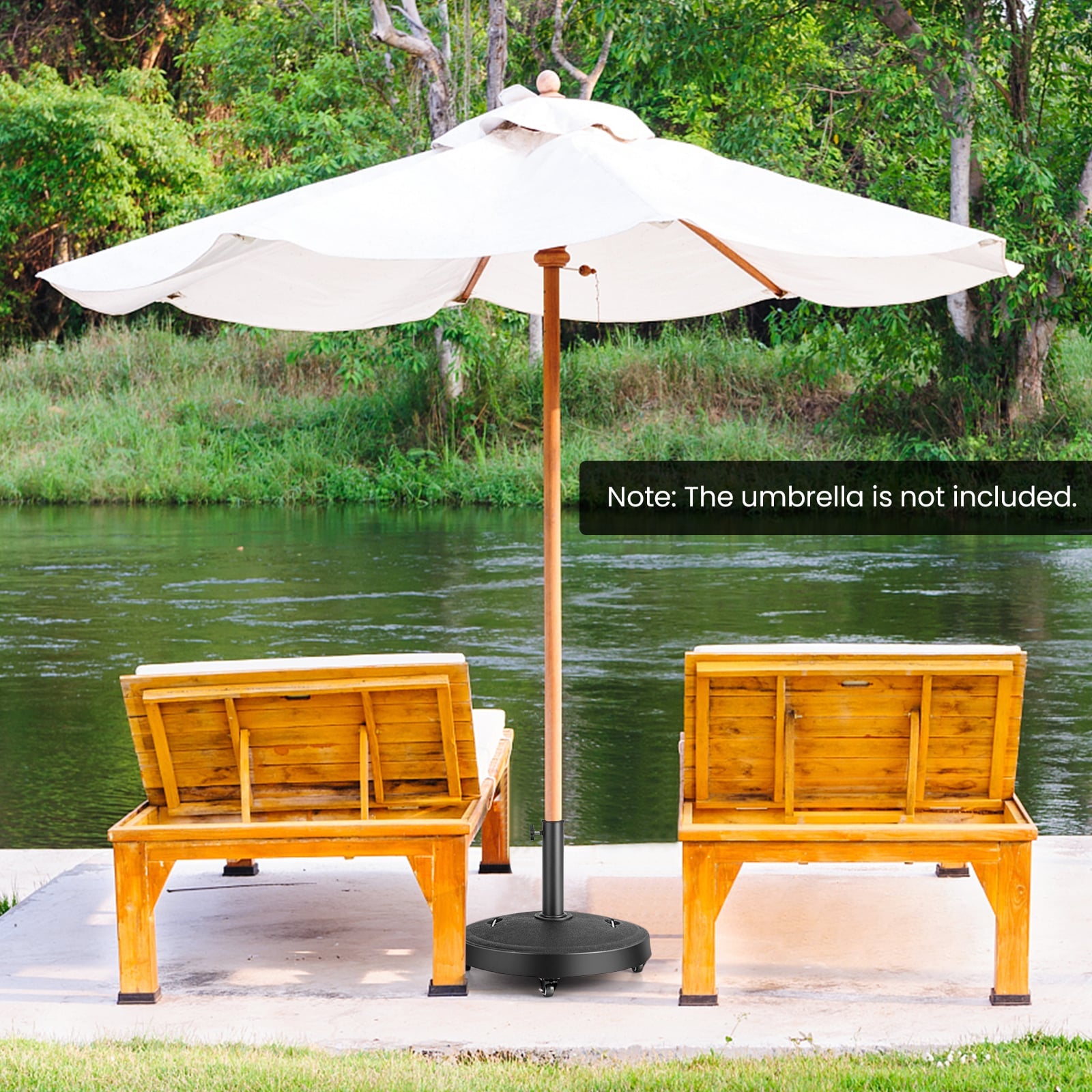 23kg Outdoor Umbrella Base with Wheels and Handles