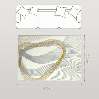 HOMCOM Modern Area Rug, Machine Washable Rug, Allergy-Friendly Floor Carpet for Living Room, Bedroom, Dining Room, Home Office, 170 x 120 cm, Cream White