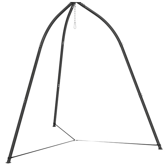 Outsunny Hammock Stand for Hanging Chair Adjustable Height Tripod Hammock Chair Stand Only with Chain, 150 kg Capacity, Black