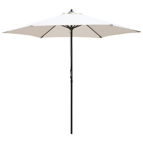 Outsunny 2.8m Garden Parasol Umbrella, Round Outdoor Market Table Umbrella Sun Shade Canopy, Off-White