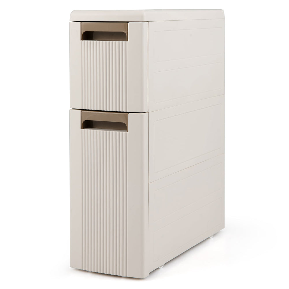 Narrow Storage Cabinet with 2/3/4 Drawers and Wheels-2 Drawers