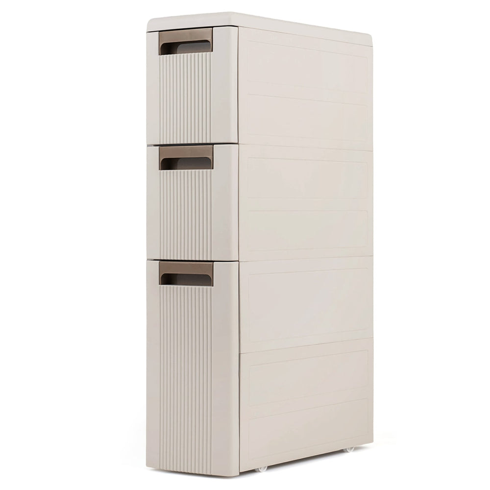 Narrow Storage Cabinet with 2/3/4 Drawers and Wheels-3 Drawers