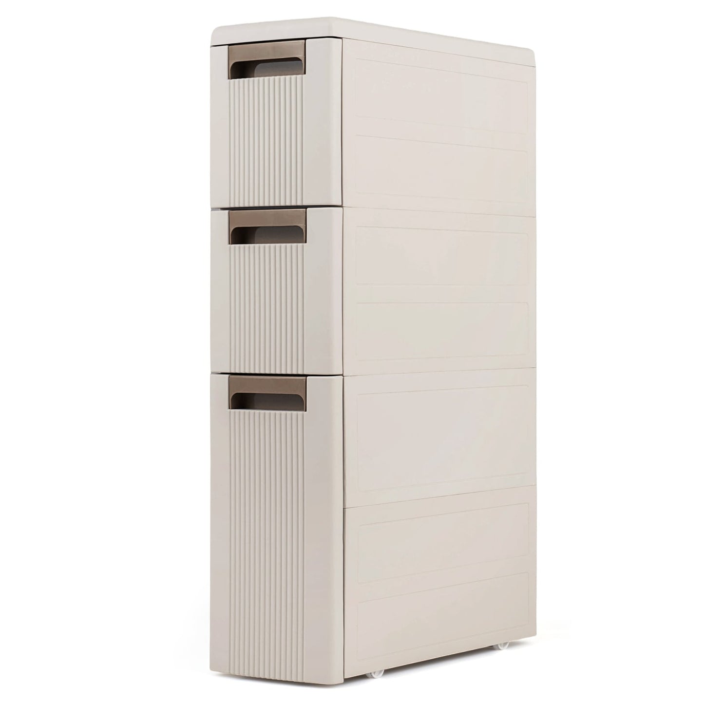 Narrow Storage Cabinet with 2/3/4 Drawers and Wheels-3 Drawers