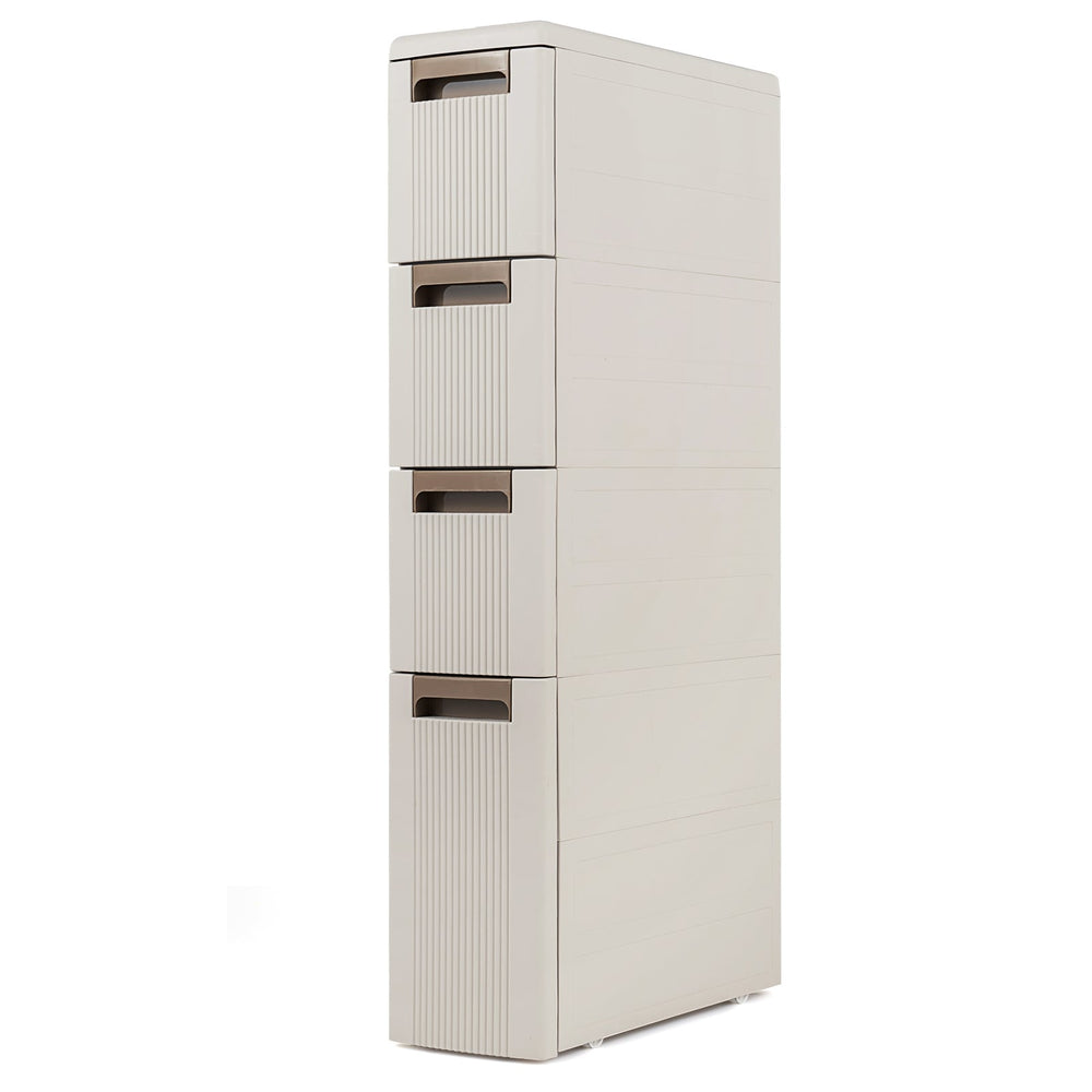 Narrow Storage Cabinet with 2/3/4 Drawers and Wheels-4 Drawers