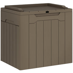 HOMCOM 107 L Plastic Storage Chest with Lid - Dark Brown