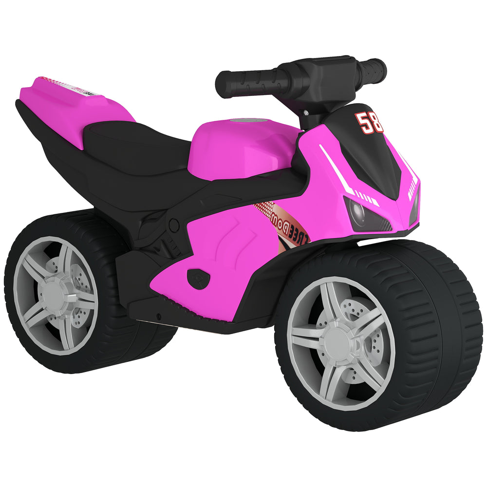 AIYAPLAY Balance Bike with Music Extra-Wide Wheels Toddler Bike for Boys Girls Pink