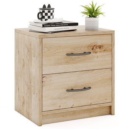 2-Drawer Nightstand with Storage for Living Room Bedroom-Oak