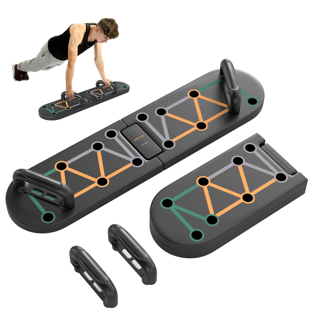 SPORTNOW Foldable Push Push Up Board with Non-Slip Pads, for Chest, Arms, Shoulders, Black