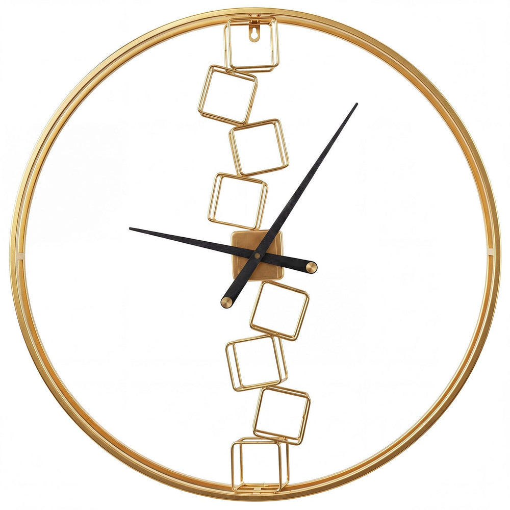 Nordic Style Large Wall Clock Battery-Operated for Living Room Bedroom-Yellow