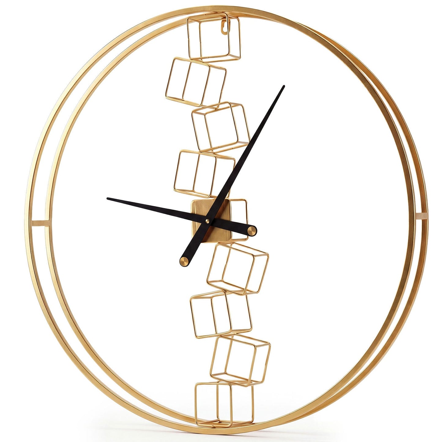Nordic Style Large Wall Clock Battery-Operated for Living Room Bedroom-Yellow