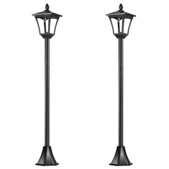 Outsunny 2 Pieces Outdoor Garden Solar Post Lamp Sensor Dimmable LED Lantern Bollard Pathway 1.6M Tall √¢‚Ç¨‚Äú Black