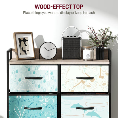 HOMCOM 6-Drawer Chest of Drawers - Blue