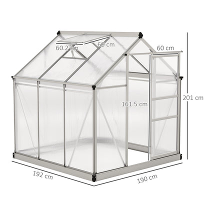 Outsunny 6 x 6ft Polycarbonate Greenhouse - Clear