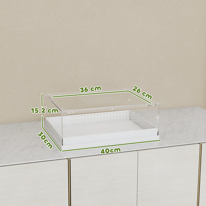 PawHut Acrylic Reptile Terrarium with Top Sliding Door, Vents, for Leopard Gecko, Snake