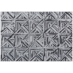 HOMCOM Modern Area Rug, Triangle Pattern Non-Slip Washable Rug, Chenille Floor Carpet for Living Room, Bedroom, Dining Room, Home Office, 290 x 200 cm, Black