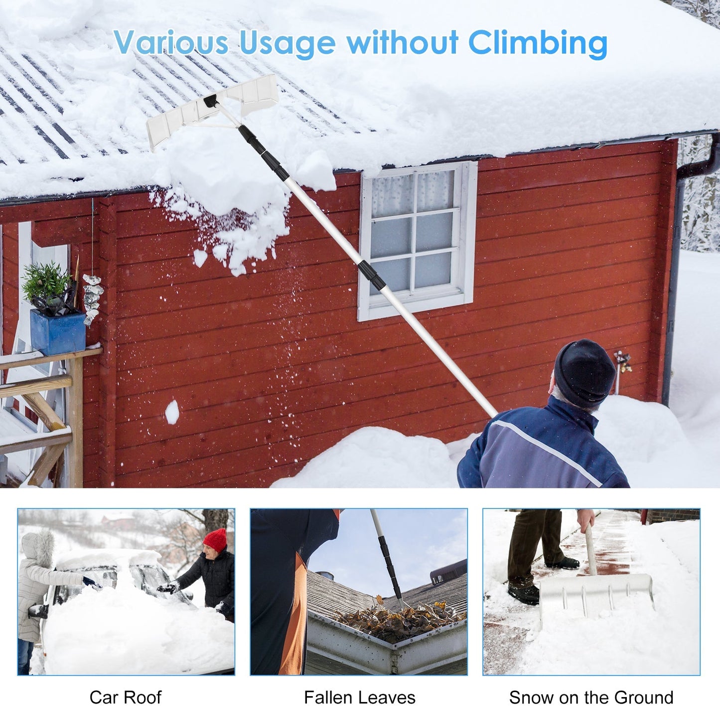 Telescoping Extendable Roof Snow Rake