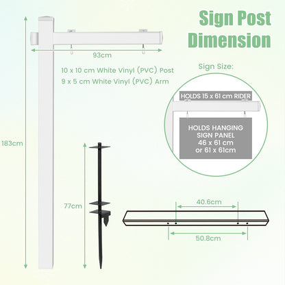 Real Estate Sign Post for Garage Sale Signs (No Sign Included)