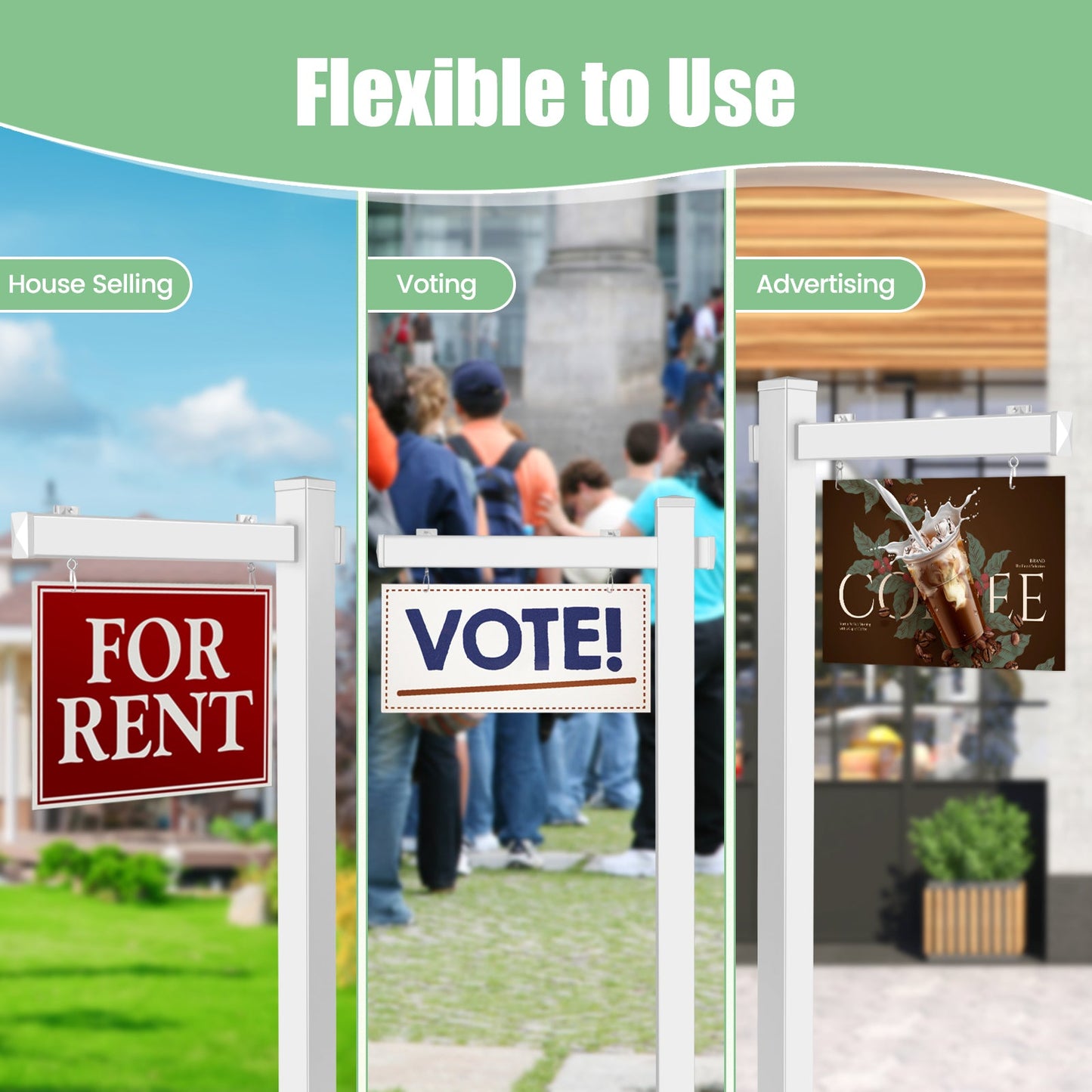 Real Estate Sign Post for Garage Sale Signs (No Sign Included)