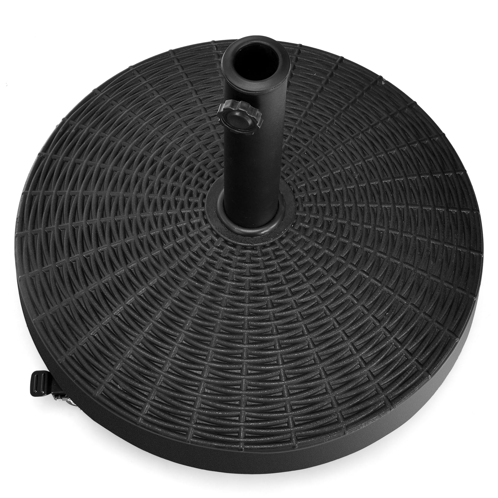 24KG Resin Umbrella Base with Lockable Wheels and Adjustable Hole