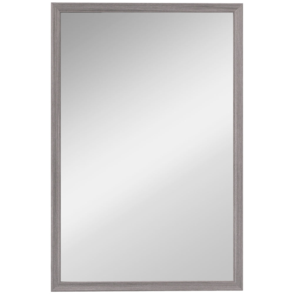 HOMCOM Wall Bathroom Mirror, 40 x 60 cm Wall-Mounted Mirror for Living Room, Bedroom, Hallway, Grey