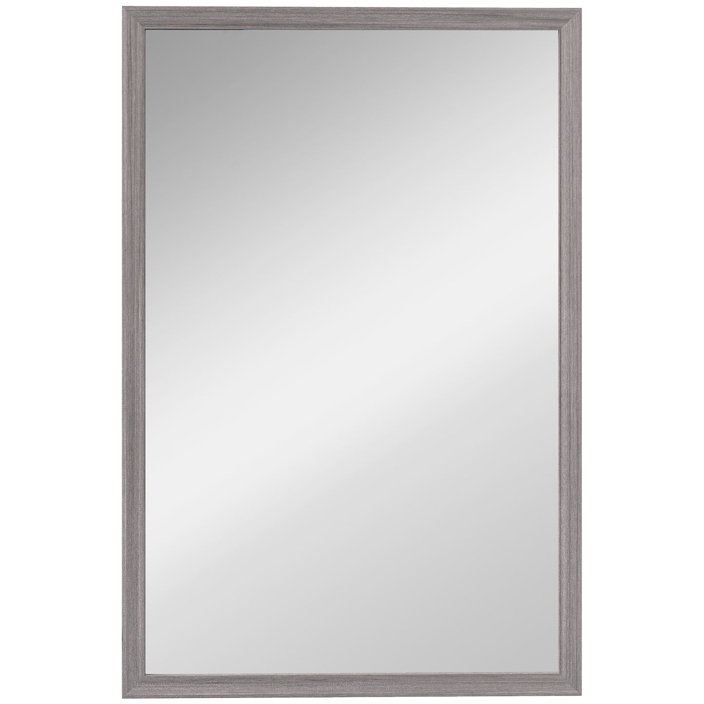 HOMCOM Wall Bathroom Mirror, 40 x 60 cm Wall-Mounted Mirror for Living Room, Bedroom, Hallway, Grey
