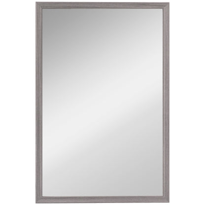 HOMCOM Wall Bathroom Mirror, 40 x 60 cm Wall-Mounted Mirror for Living Room, Bedroom, Hallway, Grey