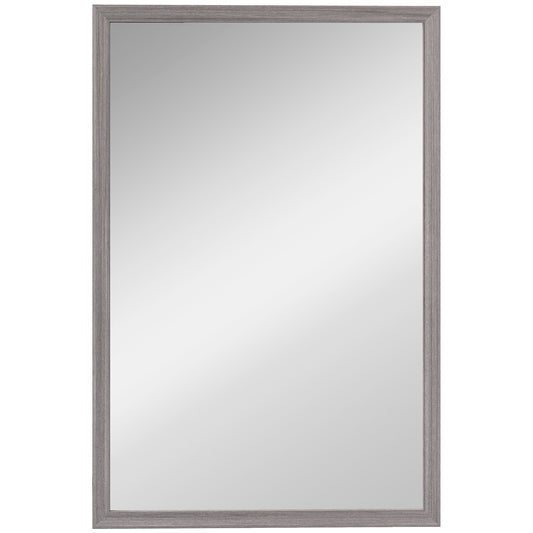 HOMCOM Wall Bathroom Mirror, 40 x 60 cm Wall-Mounted Mirror for Living Room, Bedroom, Hallway, Grey
