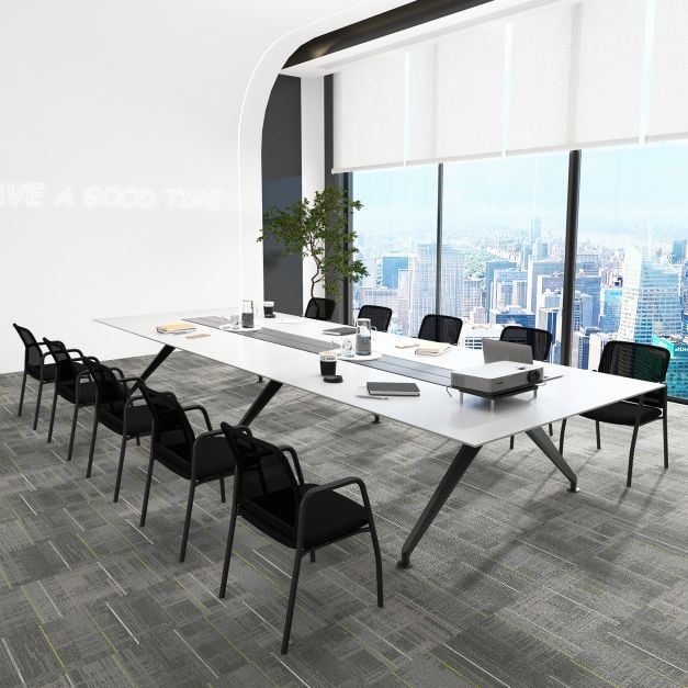 Office Guest Chairs with Ergonomic Mesh Backrest and Cushioned Seat Set of 6-Black