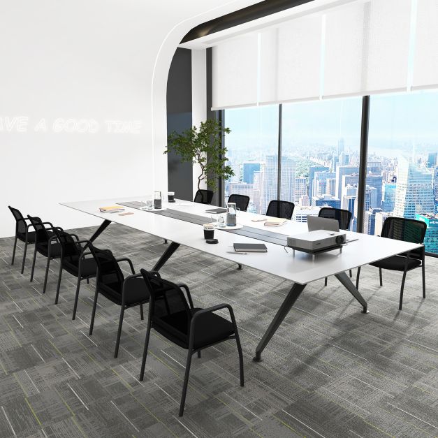 Waiting Room Chair Set of 2 Office Guest Chairs with Ergonomic Mesh Backrest-Black