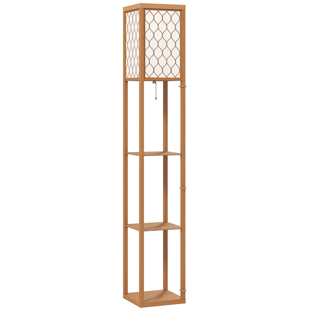 HOMCOM Three-Shelf Standing Lamp - Natural