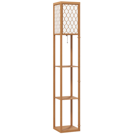 HOMCOM Three-Shelf Standing Lamp - Natural