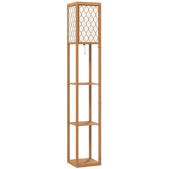 HOMCOM Three-Shelf Standing Lamp - Natural