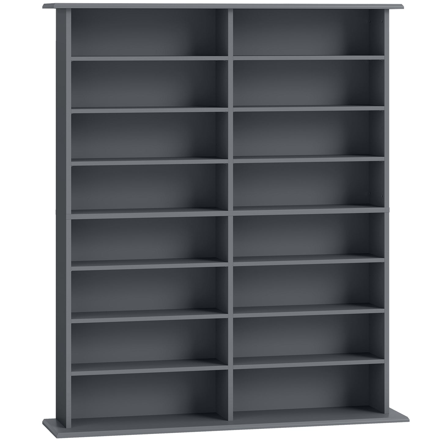 HOMCOM 16-Compartment Media Shelf - Grey