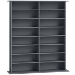 HOMCOM 16-Compartment Media Shelf - Grey