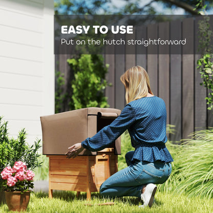 PawHut Water-Resistant Rabbit Hutch Cover for X-D2-0047 and Similar Models, 43 x 52 x 37cm, Brown