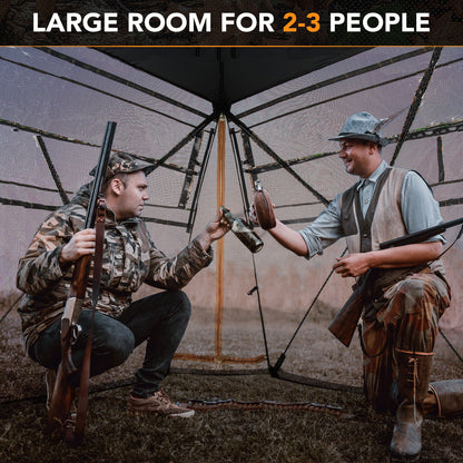 360¬∞ One Way See Through Ground Blind Hunting Blind for 2-3 People
