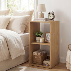 Open Back 2-tier Bookshelf with Anti-toppling Kit-Natural