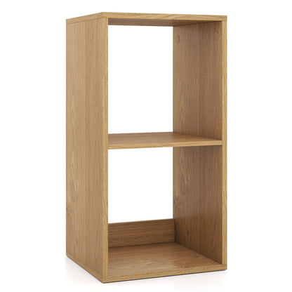 Open Back 2-tier Bookshelf with Anti-toppling Kit-Natural