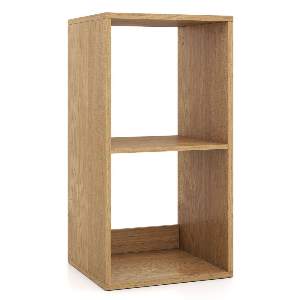 Open Back 2-tier Bookshelf with Anti-toppling Kit-Natural