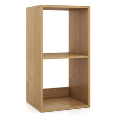 Open Back 2-tier Bookshelf with Anti-toppling Kit-Natural
