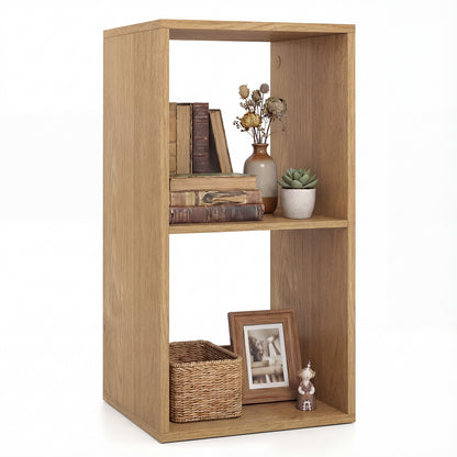 Open Back 2-tier Bookshelf with Anti-toppling Kit-Natural