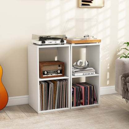 Open Back 2-tier Bookshelf with Anti-toppling Kit-White